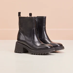 Bottines à talons Ludivine - Cuir noir