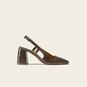Escarpins Marcie - Cuir plissé kaki
