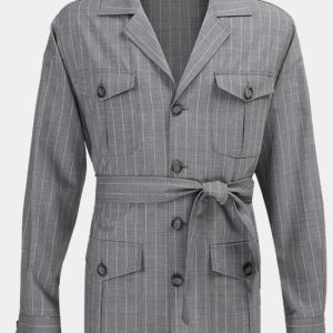 Veste Safari Ceinturée Grise