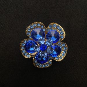 Bague Margu dorée strass bleu