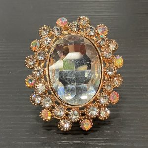 Bague barol dorée strass blanc