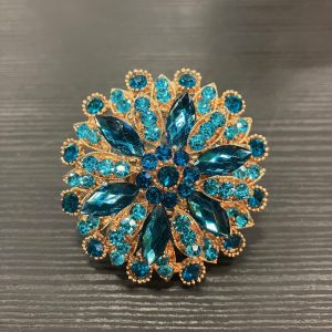 Bague rosy dorée strass turquoise
